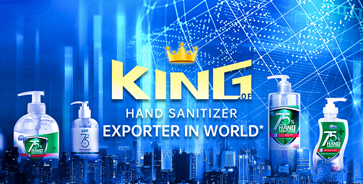 Produção diária de 3 milhões de peças! AoGrand Group Faz Sanitizer instantâneo da mão do rei Marca-CLEACE!